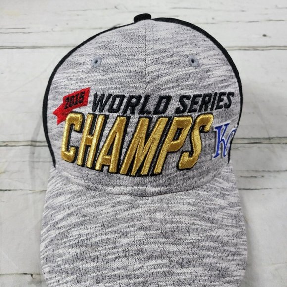 New Era 39Thirty 2015 World Series Champs KC Kansas City Royals Mens EUC - Picture 1 of 6